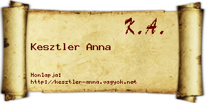 Kesztler Anna névjegykártya
