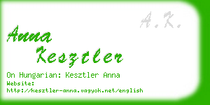 anna kesztler business card